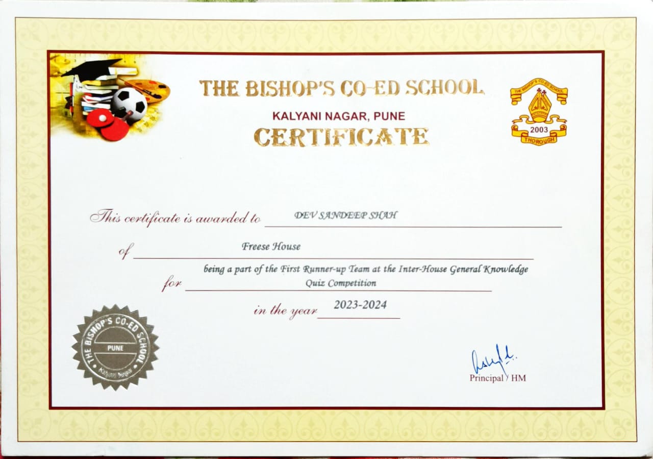 GK Quiz ยท 1st Runner-up ยท 2023-24