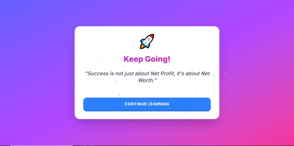 Daily Motivation Screen featuring learning streaks and study quotes